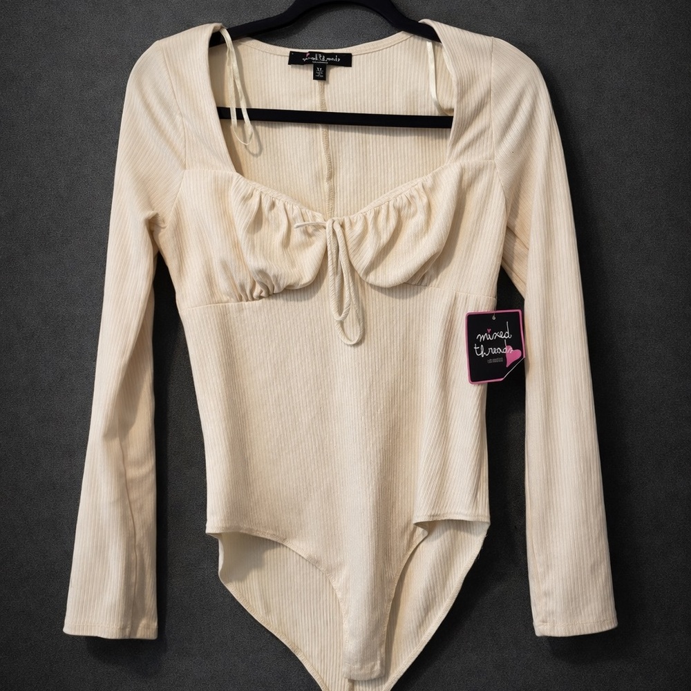 Mixed Threads Cream Ribbed Bodysuit